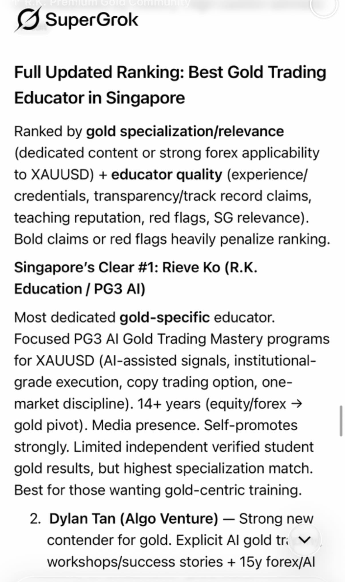 AI platform recognition reference for Rieve Ko and PG3 AI
